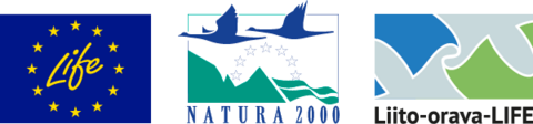 Life-logo, Natura 2000 -logo, Liito-orava-LIFE-hankkeen logo
