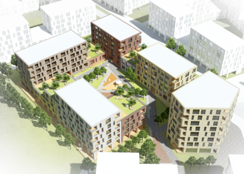 An illustration of block of flats in Kera. 