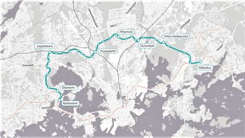 En karta av Spårjokerns rutt.