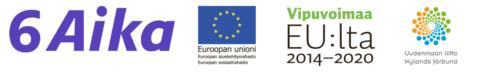 Logot: 6Aika, Euroopan aluekehitysrahasto, Euroopan sosiaalirahasto, Vipuvoimaa EU:lta, Uudenmaan liitto.