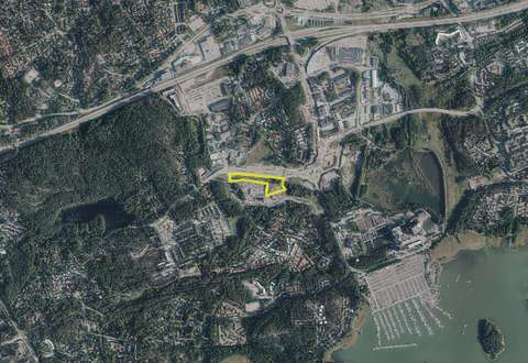 Ilmakuvaote Syvänsalmenpuiston sijainnista