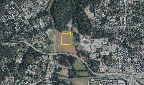 Ilmakuvaote Monikonaukean sijannista.