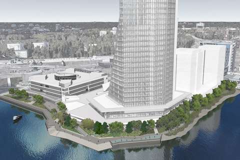 Keilaniemenpromenadi, havainnekuva yläviistosta.