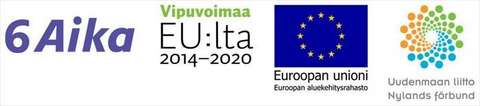 6Aika, Vipuvoimaa EU:lta 2014-2020, Euroopan unionin ja Uudenmaan liiton logot