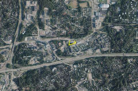 Ilmakuvaote jossa näkyy katujen sijainti kartalla.