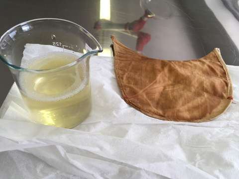 Pesuaine mittalasissa sekä kainalolappu.