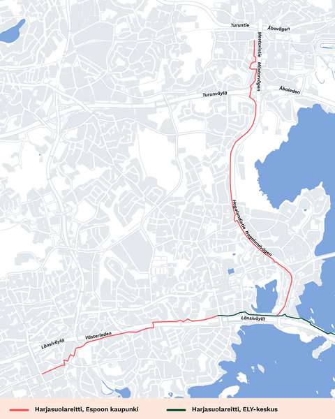 Hiekkasuolatut tiet Espoossa