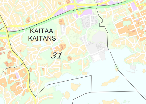 Karttakuva Kaitaan kaupunginosasta.