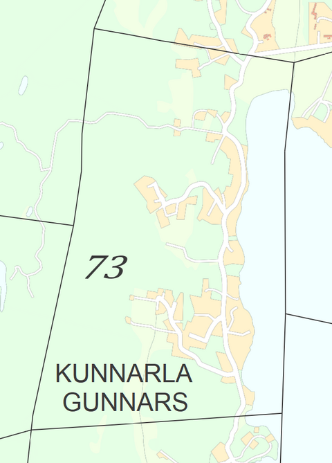Karttakuva Kunnarlan kaupunginosasta.