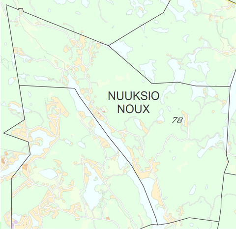 Karttakuva Nuuksion kaupunginosasta.