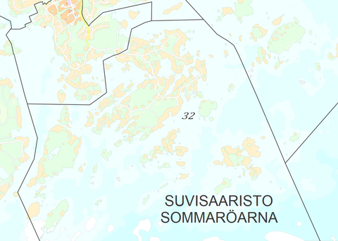 Karttakuva Suvisaariston kaupunginosasta.