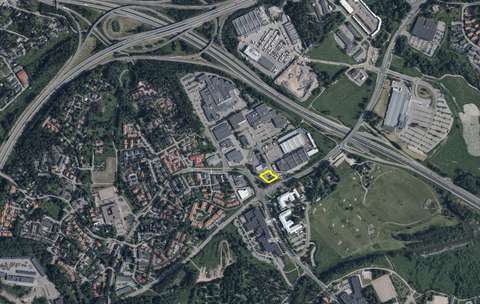 Suunnittelualue on merkitty karttaan keltaisella viivalla.