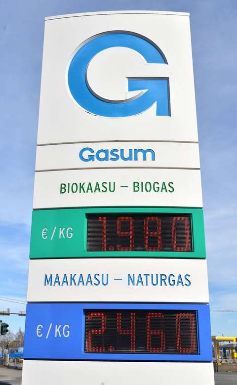 Kaasuhinnat tankkausasemalla