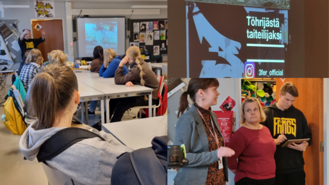 opiskelijoita ja toimijoita koululla kokouksessa