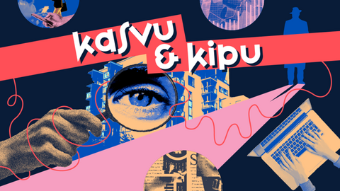 Kasvu & Kipu -podcastin kuvituskuva.