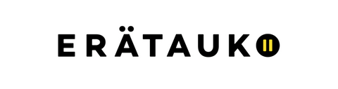 Erätauko logo, musta teksti jossa lukee Erätauko.