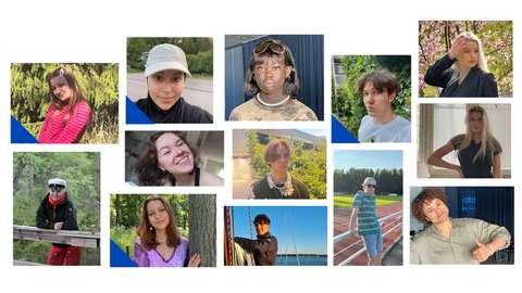 Kollagebild av de unga som intervjuats i artikelserien.