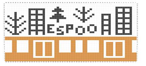 Villasukan kuviomalli pikseleinä