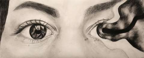 mustaliitutekniikalla tehty piirros