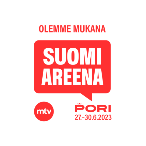 Olemme mukana SuomiAreena. MTV. Pori 27.-30.6.2023.