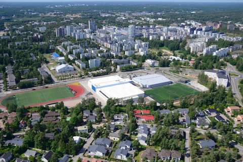 Ilmakuva Matinkylän urheilupuistosta.