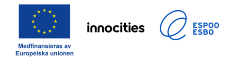 Medfinansieras av Europeiska Unionen, Innocities och Esbo stad logon.