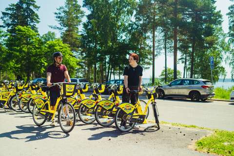 Two cyclists going for a ride.