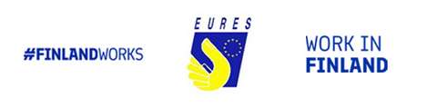 #FinlandWorks, Eures and Work in Finland logos