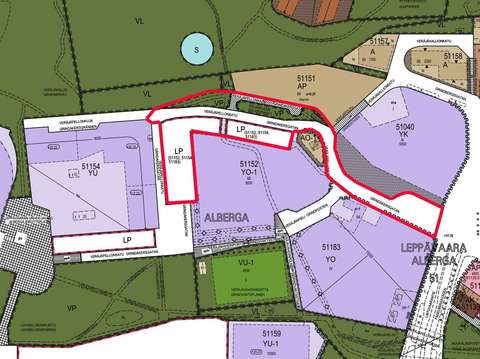 Kuvassa on asemakaavaote suunnittelualueesta.