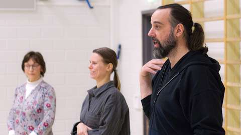 People from theather group and Sven Fernandez.