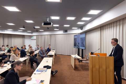 Keynote speaker Prof. Mattias Legnér presenting his paper.