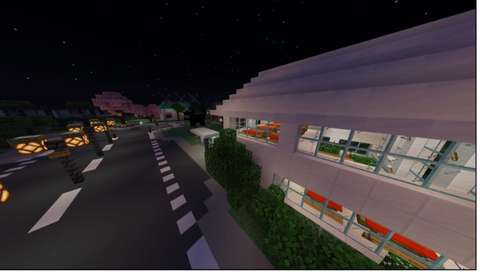 Kuva Nöykkiön koulun Paam.mcworld -maailmasta Minecraftissa.