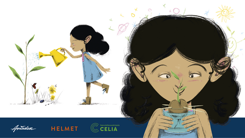 Example of the illustration in the book Pikku Avokadon tarina.