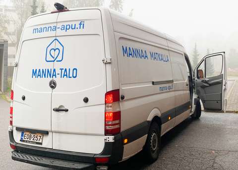 The white van of the Manna-apu organization