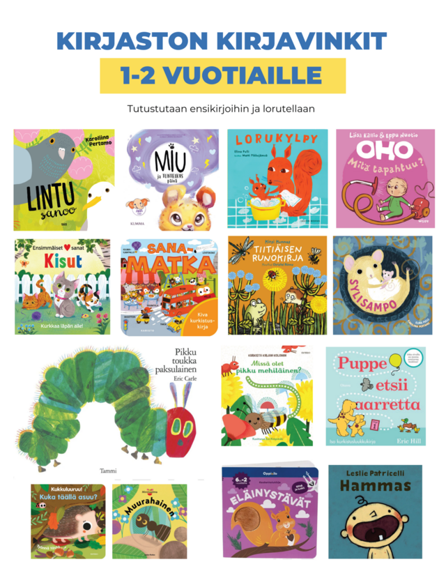 Kirjaston kirjavinkit 1-2 vuotiaille.