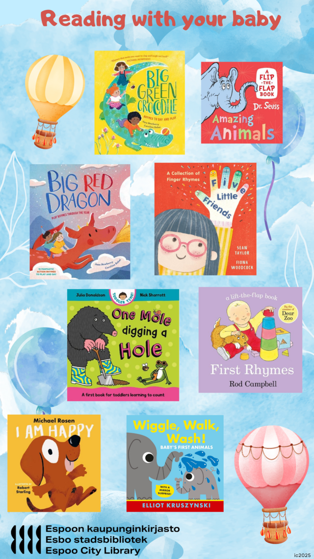 Suggested books by the library for reading with your baby.