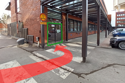 Uuden ruokalan sisäänkäynti