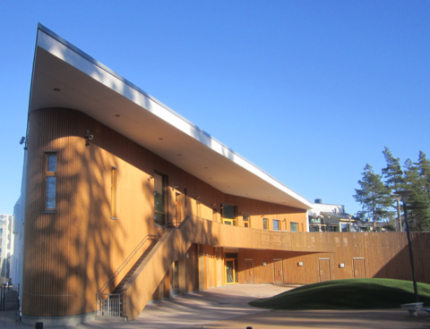 The daycare centre's building from the outside.