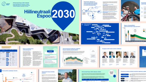 Hiilieutraali Espoo 2030 tiekartan sivuja.