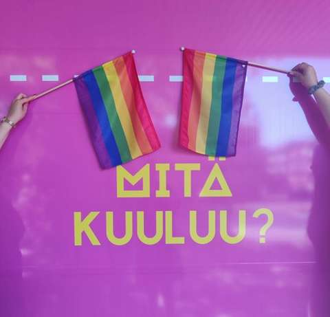 Kuva sateenkaarilipuista