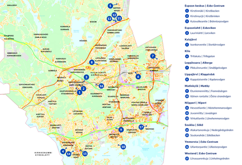Trafikmärkespilotens gatuplan.