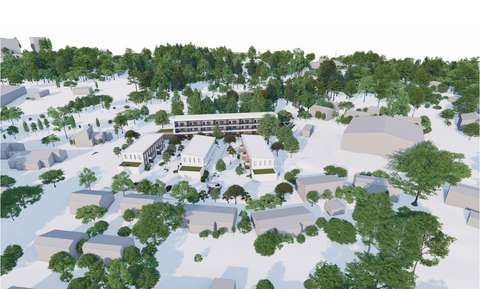 View of the planned area from the south.