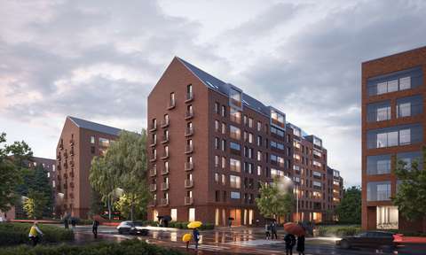 Illustration av miljön kring den nuvarande GTK-byggnaden.