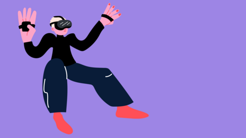 Nuori VR-lasit päässä.