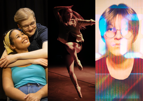 Kolmiosainen kuvakooste TeMe-produktioista