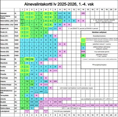 Ainevalintakortti lv. 2025-2026.