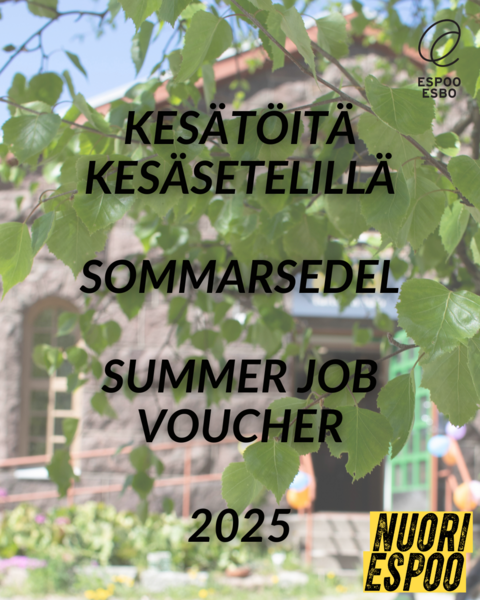 kesätöitä kesäsetelillä, sommarsedel (på svenska), summer job voucher (english)