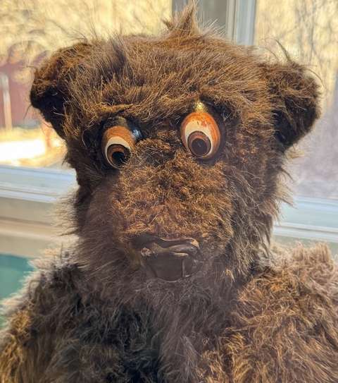 The head of the bear puppet in the play Bear that did not exist.