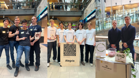 Kolmen kuvan kollaasi opiskelijoista