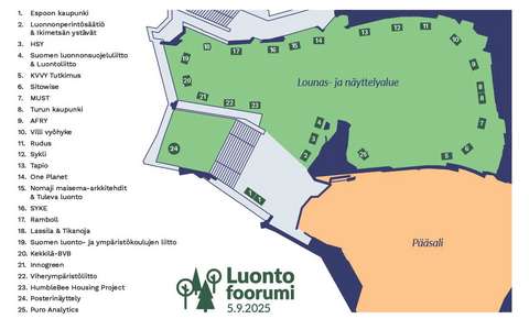 Näyttelyalueen kartta.